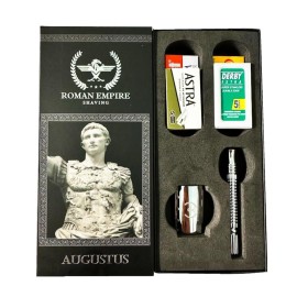 Roman Empire Shaving Double Edge Safety Razor ROMAN EMPIRE SHAVING Augustus with 20 Blades Sampler (Astra-Derby-Shark-Treet) Roman Empire Shaving Double Edge Safety Razor ROMAN EMPIRE SHAVING Augustus with 20 Blades Sampler (Astra-Derby-Shark-Treet)