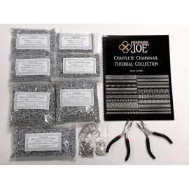 Complete Chainmail Kit - 20 Weave Tutorial Book, 23,000+ Rings(Over 4 Pounds), Clasps, and Tools
