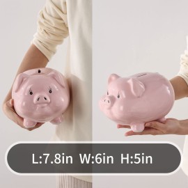 PIG WORLD 7 Piggy Bank for Adults,Money Bank,Ceramics Alcancias De Dinero para Adultos Nios,Girls Piggy Bank for Boys,Coin Bank,Modern Home Decor Living Room