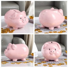 PIG WORLD 7 Piggy Bank for Adults,Money Bank,Ceramics Alcancias De Dinero para Adultos Nios,Girls Piggy Bank for Boys,Coin Bank,Modern Home Decor Living Room