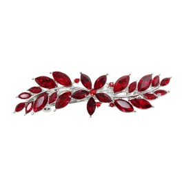 Faship Gorgeous Red Rhinestone Crystal Small Floral Hair Barrette Clip Faship Gorgeous Red Rhinestone Crystal Small Floral Hair Barrette Clip