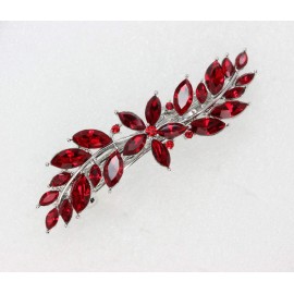Faship Gorgeous Red Rhinestone Crystal Small Floral Hair Barrette Clip Faship Gorgeous Red Rhinestone Crystal Small Floral Hair Barrette Clip
