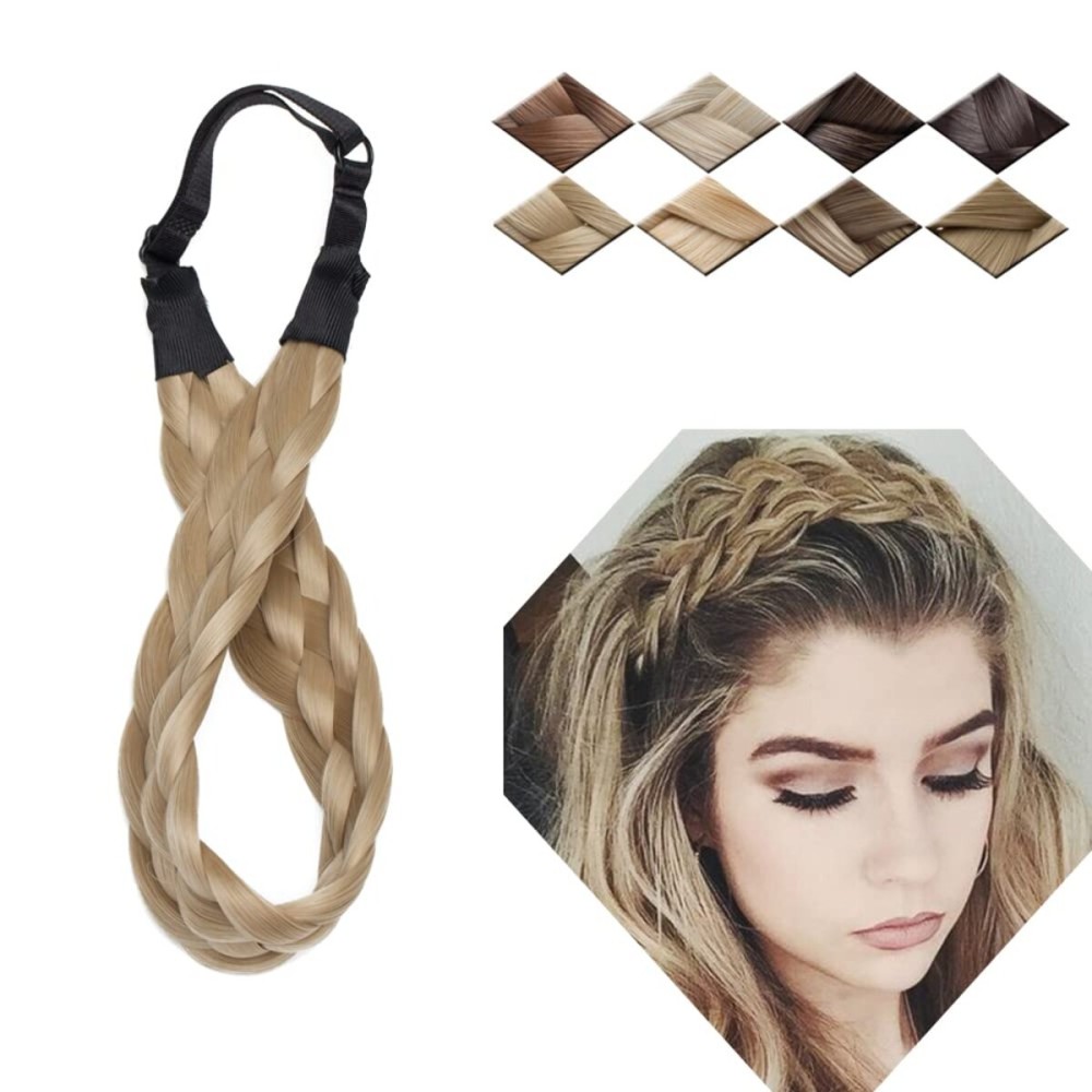 Chunky Braided Headband - Plaited Wide Hair Band, Elastic Stretch Synthetic Hairpiece For Girls And Women (Medium-five strands braided, 26/88) Chunky Braided Headband - Plaited Wide Hair Band, Elastic Stretch Synthetic Hairpiece For Girls And Women (Medium-five strands braided, 26/88)