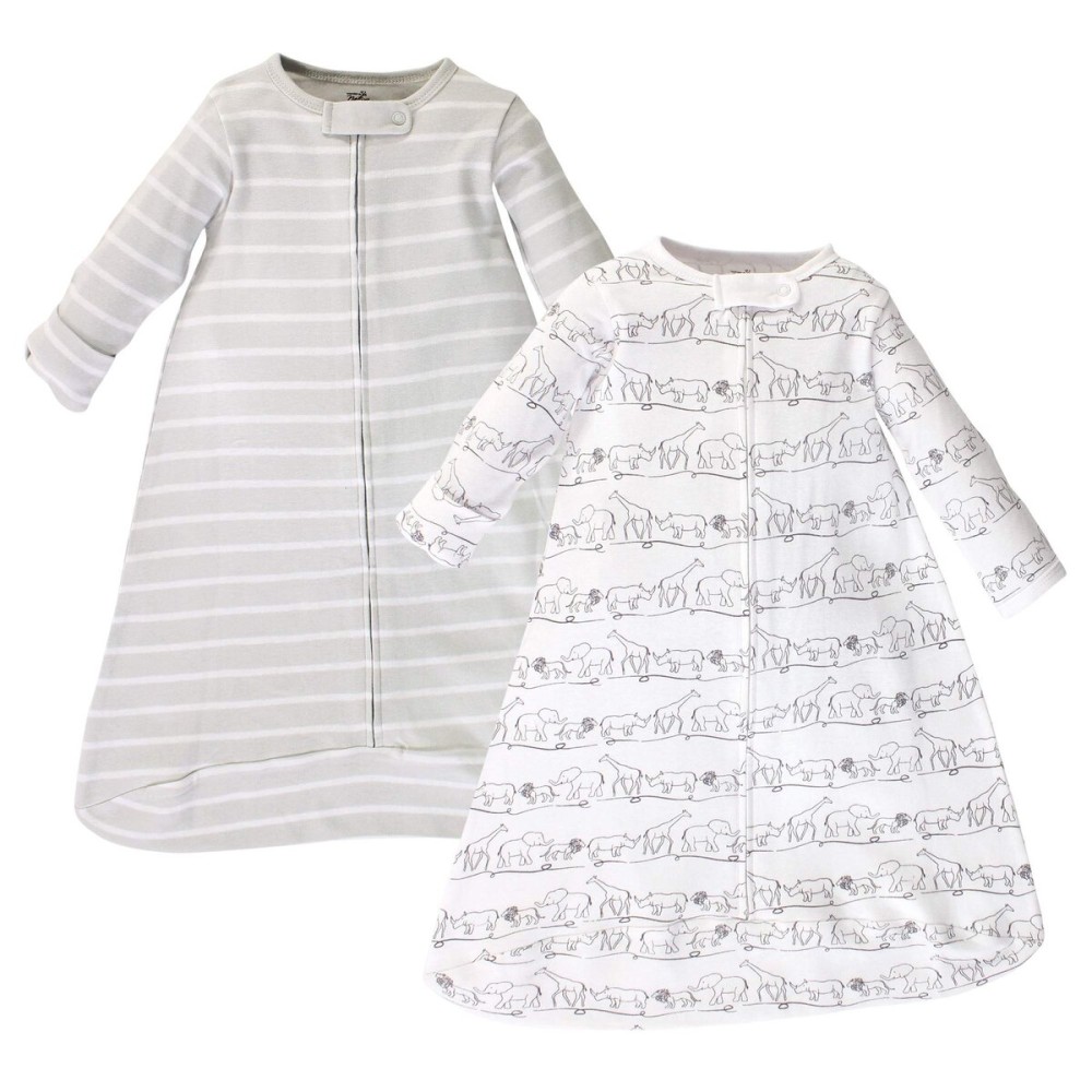 Touched by Nature Unisex Baby Organic Cotton Long-Sleeve Wearable Sleeping Bag, Sack, Blanket, Safari, 3-9 Months