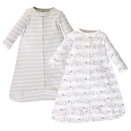 Touched by Nature Unisex Baby Organic Cotton Long-Sleeve Wearable Sleeping Bag, Sack, Blanket, Safari, 3-9 Months