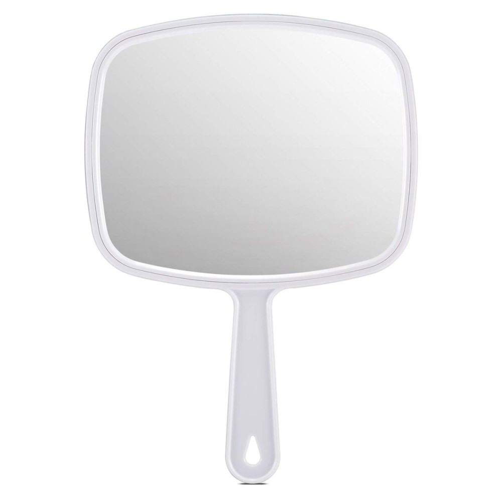 PROTECLE Hand Mirror, Handheld Makeup Mirror with Handle for Barber Hairdressing (Square White 10.3x7.4) PROTECLE Hand Mirror, Handheld Makeup Mirror with Handle for Barber Hairdressing (Square White 10.3x7.4)
