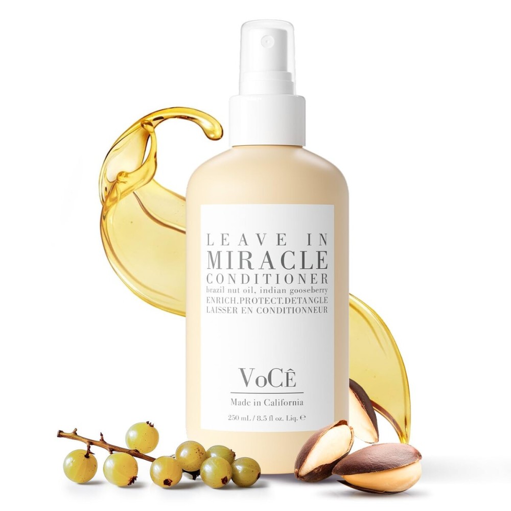 VoC Haircare - Natural Miracle Leave-In Conditioner Spray for Dry, Damaged, and Fine Hair | Non-Toxic, Cruelty-Free, Vegan Haircare for Frizzy and Low Porosity Hair (8.5 oz | 250ml)