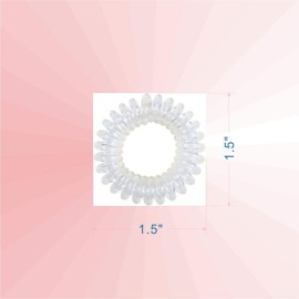 Spiral Hair Ties No Crease, Coil Hair Ties, Elastic Traceless Hair Ties Phone Cord Hair Ties Waterproof Hair Coils Accessories (Transparent)