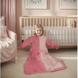 BLOOMSTAR Baby Sleep Sack Long Sleeves (18-36 Months) Cotton Velvet Wearable Blanket with Arms Toddler, 4 Seasons, 3t,Tog 2.0 Warm Soft, Girl Pink Color, 2 way zip S 18-24M