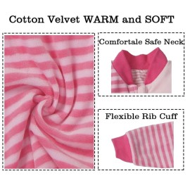 BLOOMSTAR Baby Sleep Sack Long Sleeves (18-36 Months) Cotton Velvet Wearable Blanket with Arms Toddler, 4 Seasons, 3t,Tog 2.0 Warm Soft, Girl Pink Color, 2 way zip S 18-24M