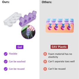 SUNFATT Toe Separators for Pedicure,Toe Spacer,Toe Separators use for Separation of Toenails or Nails,Washable and Reusable Pedicure Supplies.