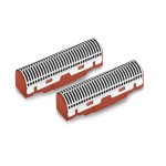 GAMMA+ Replacement Set of 2 Red Forged Cutter Blades fits Gamma+ Absolute Zero and Prodigy Foil Shavers