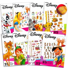 Classic Disney Tattoos Party Favors Mega Assortment ~ Bundle Includes 8 Disney Temporary Tattoo Sheets Featuring Peter Pan, 101 Dalmatians, Bambi, Jungle Book and More (Over 200 Tattoos!)