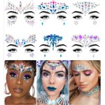 iMethod Mermaid Face Jewels - Stick On Gems, Rave Accessories for Festival & Holiday Costumes, 6 Pcs, Multicolored