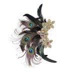 BABEYOND 1920s Flapper Hair Clip 20s Great Gatsby Headpiece 1920s Flapper Gatsby Hair Accessories (Peacock)