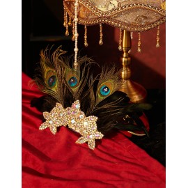 BABEYOND 1920s Flapper Hair Clip 20s Great Gatsby Headpiece 1920s Flapper Gatsby Hair Accessories (Peacock)
