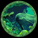 Amaonm 12x12 Creative Removable Glow in The Dark Ocean View Wall Decals 3D Under The Sea Fish Wall Sticker Murals Peel Stick Home Art Decor for Kids Room Bedroom Bathroom Nursery Fridge (Dolphin)