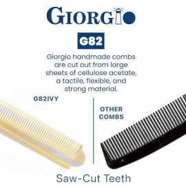 Giorgio G82 IVY 4 Inch Handmade Folding Pocket Comb for Men, Fine Tooth Hair Comb Straightener for Everyday Grooming Styling Hair, Beard or Mustache, Use Dry or with Balms, Saw Cut Hand Polished Giorgio G82 IVY 4 Inch Handmade Folding Pocket Comb for Men, Fine Tooth Hair Comb Straightener for Everyday Grooming Styling Hair, Beard or Mustache, Use Dry or with Balms, Saw Cut Hand Polished