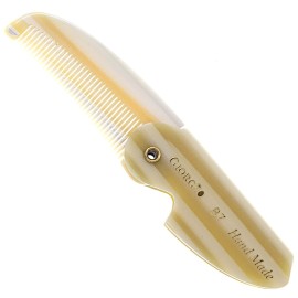 Giorgio G87 Fine Tooth Mustache & Beard Comb, Handmade, Saw-cut, Hand Polished Pocket Styling Comb for Everyday Grooming & Hair Care, Ivory (4.5)