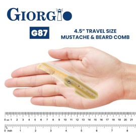 Giorgio G87 Fine Tooth Mustache & Beard Comb, Handmade, Saw-cut, Hand Polished Pocket Styling Comb for Everyday Grooming & Hair Care, Ivory (4.5) Giorgio G87 Fine Tooth Mustache & Beard Comb, Handmade, Saw-cut, Hand Polished Pocket Styling Comb for Everyday Grooming & Hair Care, Ivory (4.5)