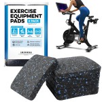 Impresa 6-Pack Exercise Equipment Pads - Workout Mats for Home Gym - 4 x 4 x 0.5 in Rubber Floor Protectors - Anti-Skid Foot Pads for Treadmill Pad & Exercise Bike - Rubber Gym Flooring Shields