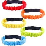 Augshy 5 Pcs 3 Legged Race Bands, Colorful Elastic Tie Rope Bands for Carnival Relay Race, Field Day Games, Adults Outdoor Team Game Party Supplies