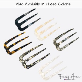 French Amie Tri Prongs Frost White 3 Handmade Cellulose Acetate Bun Holder Chignon Hair Pin Stick French Amie Tri Prongs Frost White 3 Handmade Cellulose Acetate Bun Holder Chignon Hair Pin Stick