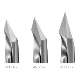 GERMANIKURE Tapered Professional Cuticle Trimmer - 1/4 Quarterl Jaw Nipper - Ethically Made in Germany - FINOX Stainless Steel Sharp Cuticle Remover in Leather Case - Manicure Tool, r153, 3mm