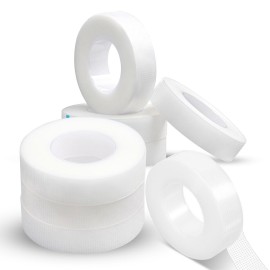 fenshine Lash Tape, 8 Rolls PE Micropore Medical Tape for Eyelash Extension, Fabric Tape for False Eyelash Patch Makeup Tool 0.5 inch x 29.5 ft,Translucent (8Rolls)