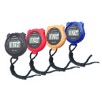 Simple Stopwatch, BESTWYA Large LCD Screen Handheld Count Up Timer with Time Calendar Clock Function (Pack of 4,B)