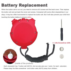 Simple Stopwatch, BESTWYA Large LCD Screen Handheld Count Up Timer with Time Calendar Clock Function (Pack of 4,B)