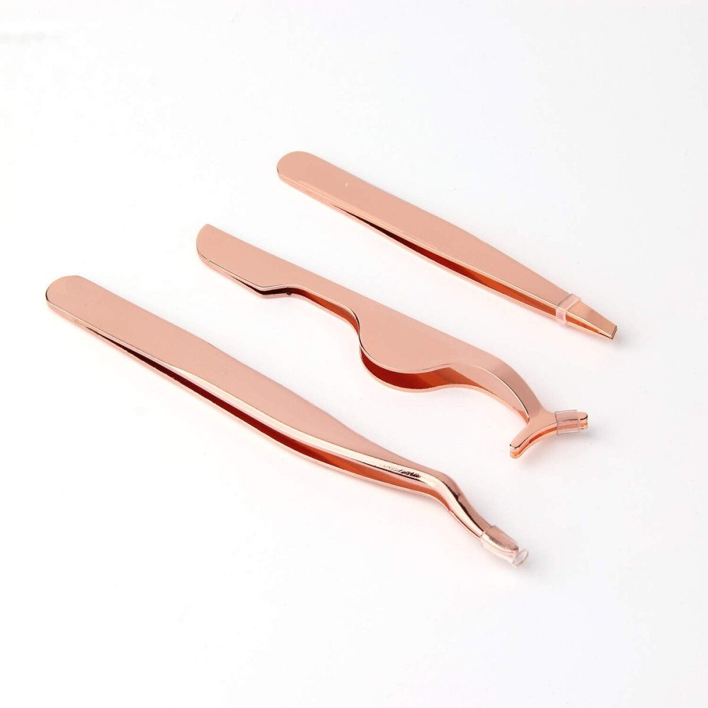 Arroyner 3Pcs Eyelashes Tool Fake Lash Applicator Lash Tools Fake Eyelashes Scissors (Rose Golden) Arroyner 3Pcs Eyelashes Tool Fake Lash Applicator Lash Tools Fake Eyelashes Scissors (Rose Golden)