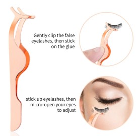 Arroyner 3Pcs Eyelashes Tool Fake Lash Applicator Lash Tools Fake Eyelashes Scissors (Rose Golden) Arroyner 3Pcs Eyelashes Tool Fake Lash Applicator Lash Tools Fake Eyelashes Scissors (Rose Golden)