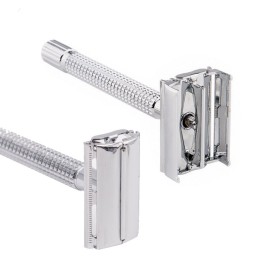 Safety Razor/shaver/shaving tool/Butterfly men\'s razor Kit, Chrome Long Handle Butterfly Open Double Edge Safety Razor Men\'s Shaver (1 Razor, 1 H3 Razor Stand and 1pc Genuine Leather Case) Safety Razor/shaver/shaving tool/Butterfly men\'s razor Kit, Chrome Long Handle Butterfly Open Double Edge Safety Razor Men\'s Shaver (1 Razor, 1 H3 Razor Stand and 1pc Genuine Leather Case)