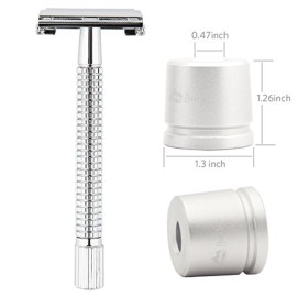 Safety Razor/shaver/shaving tool/Butterfly men\'s razor Kit, Chrome Long Handle Butterfly Open Double Edge Safety Razor Men\'s Shaver (1 Razor, 1 H3 Razor Stand and 1pc Genuine Leather Case) Safety Razor/shaver/shaving tool/Butterfly men\'s razor Kit, Chrome Long Handle Butterfly Open Double Edge Safety Razor Men\'s Shaver (1 Razor, 1 H3 Razor Stand and 1pc Genuine Leather Case)