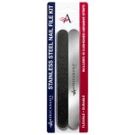 Americanails Stainless Steel Nail File Kit with EasyPeel Cushioned Abrasive Strips