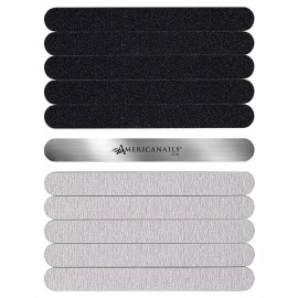 Americanails Stainless Steel Nail File Kit with EasyPeel Cushioned Abrasive Strips