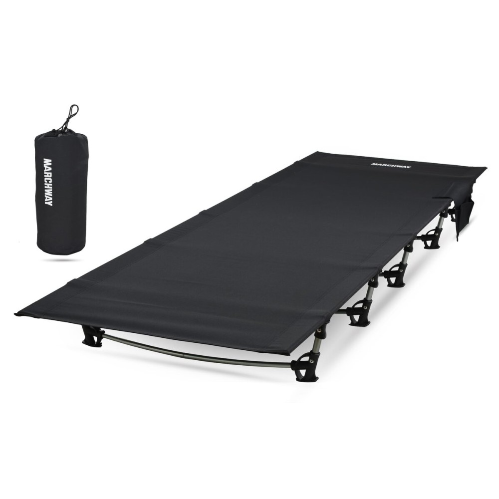 MARCHWAY Ultralight Folding Tent Camping Cot Bed, Portable Compact for Outdoor Travel, Base Camp, Hiking, Mountaineering, Lightweight Backpacking (Black)