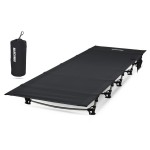 MARCHWAY Ultralight Folding Tent Camping Cot Bed, Portable Compact for Outdoor Travel, Base Camp, Hiking, Mountaineering, Lightweight Backpacking (Black)