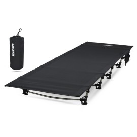 MARCHWAY Ultralight Folding Tent Camping Cot Bed, Portable Compact for Outdoor Travel, Base Camp, Hiking, Mountaineering, Lightweight Backpacking (Black)