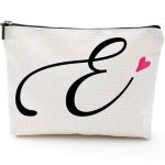 E Initial Monogram Personalized Travel Makeup Bag,Cosmetic Bag Gifts with Zipper Waterproof(Makeup bag-Letter E)
