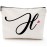 Blue Leaves H Initial Monogram Personalized Travel Makeup Bag,Cosmetic Bag Gifts with Zipper Waterproof(Makeup bag-Letter H)