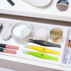 Majestic Bombay Fine Point Tweezers for Women and Men - Splinter Ticks, Facial, Brow and Ingrown Hair Removal-Sharp, Needle Nose, Surgical Tweezers Precision Pluckers best tweezers for chin hair