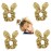 4 Pack PU Leather Bow Hair Scrunchies Bobbles Ponytail Holder Rabbit Ear Hair Ties Hair Bands for Girls Cheer,Dance Recital,Birthday Shirt,Themed Party Festivals (Gold)