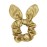 4 Pack PU Leather Bow Hair Scrunchies Bobbles Ponytail Holder Rabbit Ear Hair Ties Hair Bands for Girls Cheer,Dance Recital,Birthday Shirt,Themed Party Festivals (Gold)