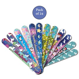Creanoso Unicorn Emery Board (24-Pack) - Handy Nail Accessories - For Manicure Pedicure - Keep Your Fingernails and Toenails in Tip-top Shape - Great Stocking Stuffers - Beauty Need Essentials