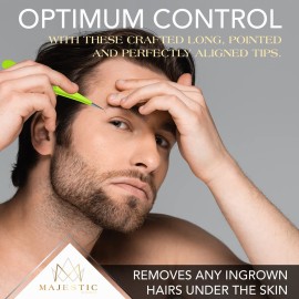 Majestic Bombay Fine Point Tweezers for Women and Men - Splinter Ticks, Facial, Brow and Ingrown Hair Removal-Sharp, Needle Nose, Surgical Tweezers Precision Pluckers best tweezers for chin hair Majestic Bombay Fine Point Tweezers for Women and Men - Splinter Ticks, Facial, Brow and Ingrown Hair Removal-Sharp, Needle Nose, Surgical Tweezers Precision Pluckers best tweezers for chin hair