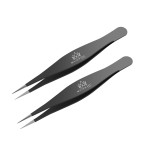 Majestic Bombay Fine Point Tweezers for Women and Men - Splinter Ticks, Facial, Brow and Ingrown Hair Removal-Sharp, Needle Nose, Surgical Tweezers Precision Pluckers best tweezers for chin hair