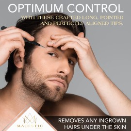 Majestic Bombay Fine Point Tweezers for Women and Men - Splinter Ticks, Facial, Brow and Ingrown Hair Removal-Sharp, Needle Nose, Surgical Tweezers Precision Pluckers best tweezers for chin hair Majestic Bombay Fine Point Tweezers for Women and Men - Splinter Ticks, Facial, Brow and Ingrown Hair Removal-Sharp, Needle Nose, Surgical Tweezers Precision Pluckers best tweezers for chin hair