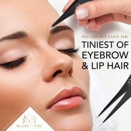Majestic Bombay Fine Point Tweezers for Women and Men - Splinter Ticks, Facial, Brow and Ingrown Hair Removal-Sharp, Needle Nose, Surgical Tweezers Precision Pluckers best tweezers for chin hair Majestic Bombay Fine Point Tweezers for Women and Men - Splinter Ticks, Facial, Brow and Ingrown Hair Removal-Sharp, Needle Nose, Surgical Tweezers Precision Pluckers best tweezers for chin hair